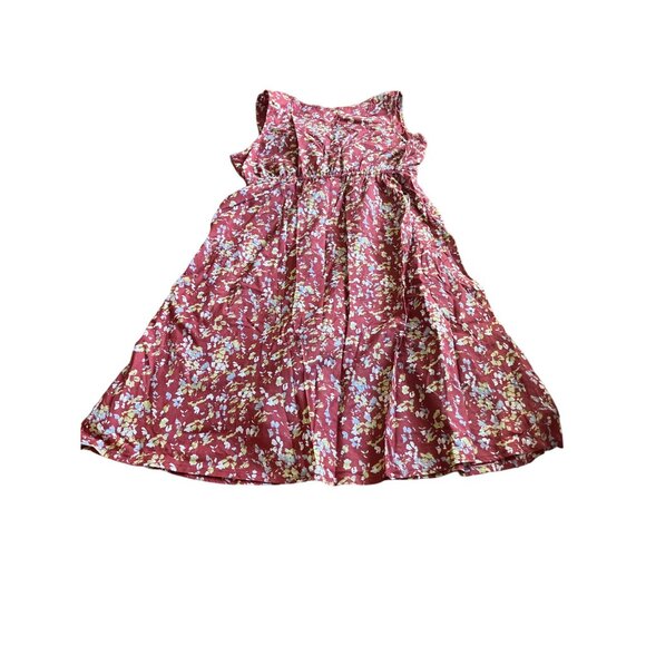 Eddie Bauer  lined sleeveless v-neck floral design midi dress size Large - Picture 1 of 6